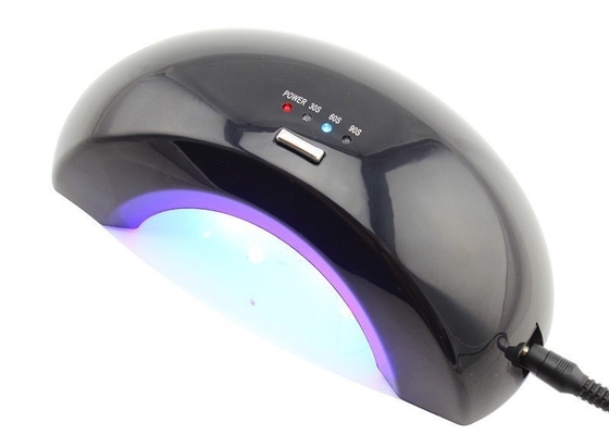 Black UV LED Nail Lamp With ABS Plastic And Stainless Steel Bottom Board