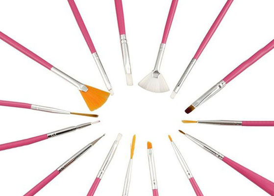 Natural Rose Red Nail Art Paint Brush In Nail Beauty Tools , Custom