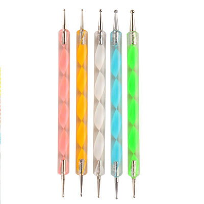 dotting 5x2 طريق Marbleizing dotting قلم يثبت لتدريم Pedicure