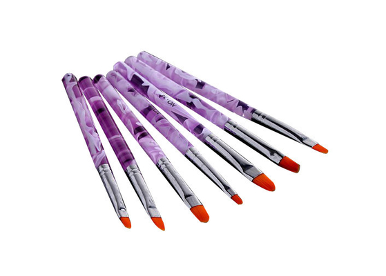 Purple Acrylic Artist Nail Art Brushes Striping Brush Nail Art For Beginners